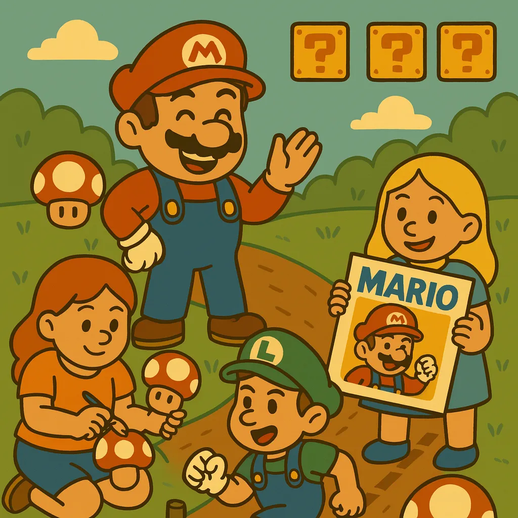 Kinderen spelen Mario spelletjes